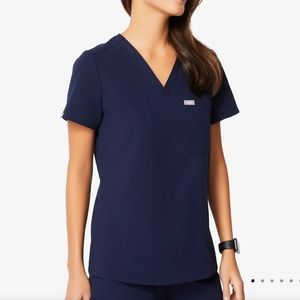 XXS Womens Figs Catarina Scrub Top Navy Blue